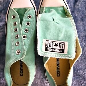 Mint Green Converse Tennis Shoes